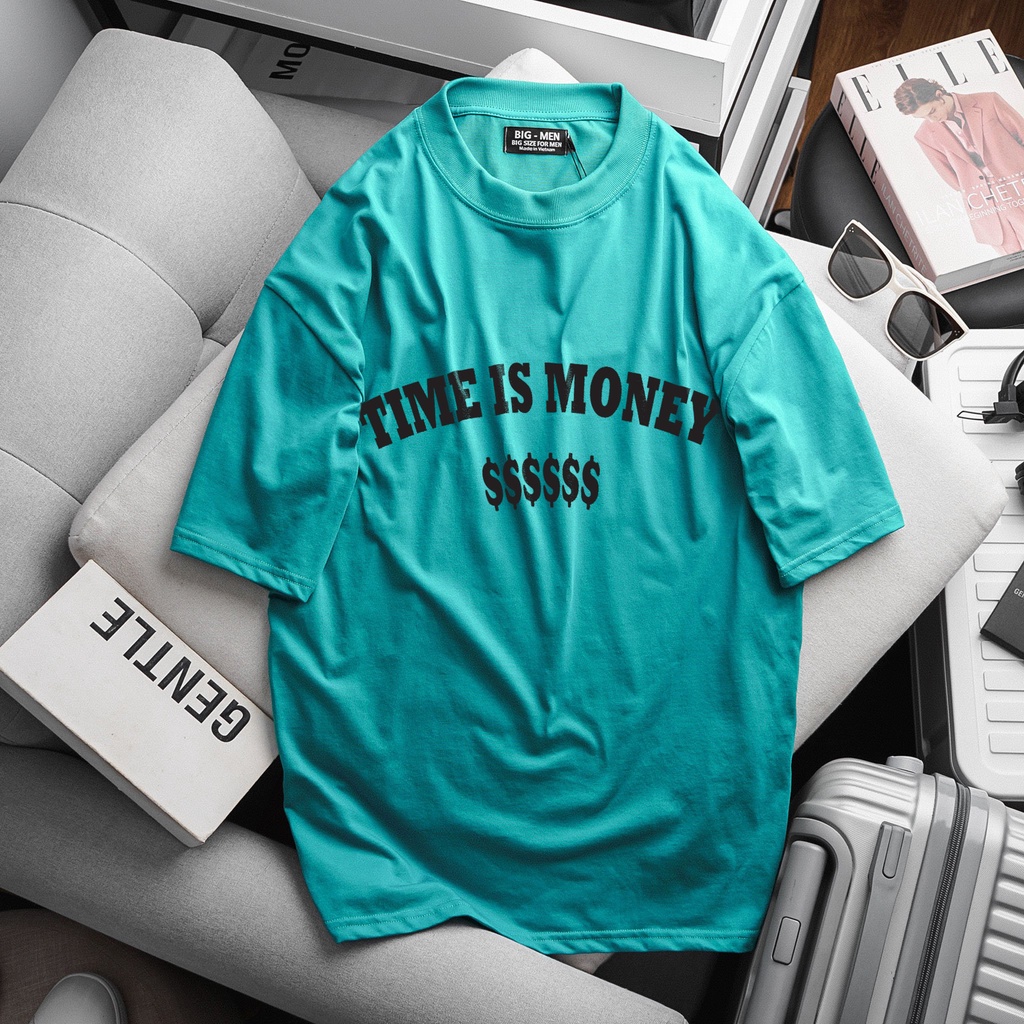 Áo thun nam tay ngắn form unisex chất cotton bigsize từ 70 - 130kg - Time is money