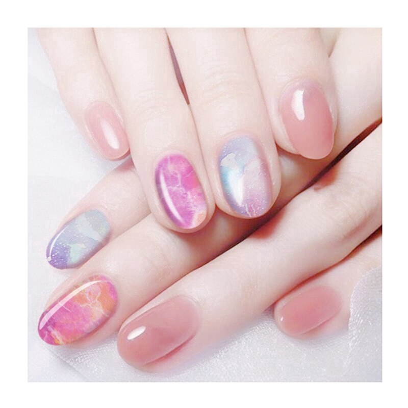 Nhãn dán móng tay họa tiết sơn cầu vồng bằng giấy chất lượng cao
