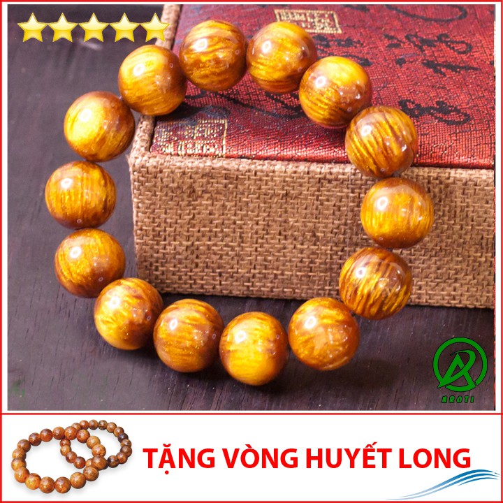 Vòng phong thủy gỗ hải liễu 16 ly - Hợp mệnh Kim - Thủy - Mộc V204-16(HL)- Kèm Vòng Gỗ Huyết Long