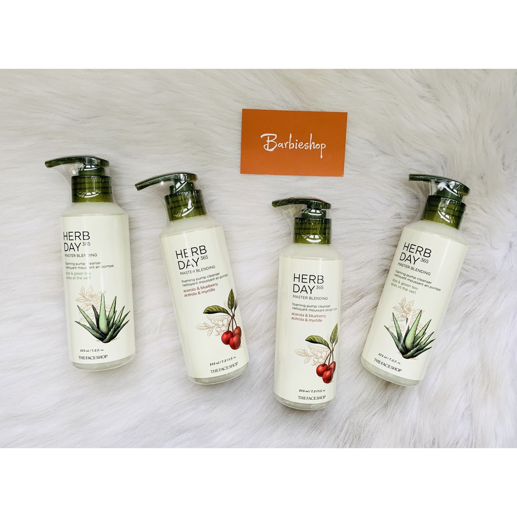 SỮA RỬA MẶT HERB DAY 365 CLEANSING FOAM 215ML CÓ VÒI