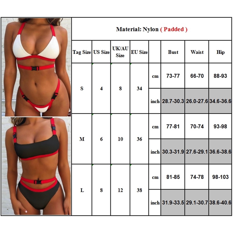 Bộ bikini lưng cao có đệm nâng ngực quyến rũ năng động cho nữ