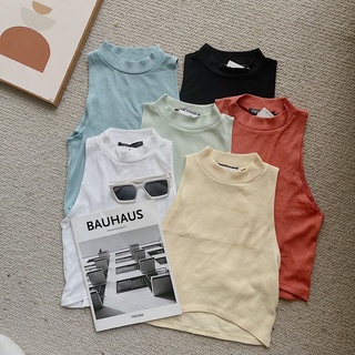 Áo balo cổ cao dáng croptop lửng
