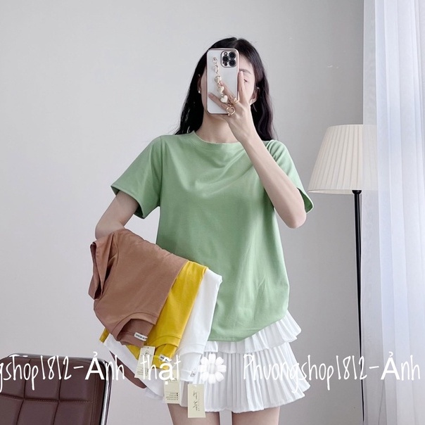 Áo Thun Nữ Basic Nhiều Màu,phom rộng-ẢNH THẬT