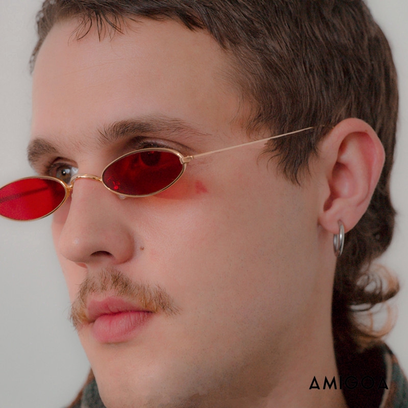 ✨✨Kính Mát Gọng Kim Loại Hình Oval Phong Cách Retro Cho Nam Và Nữ