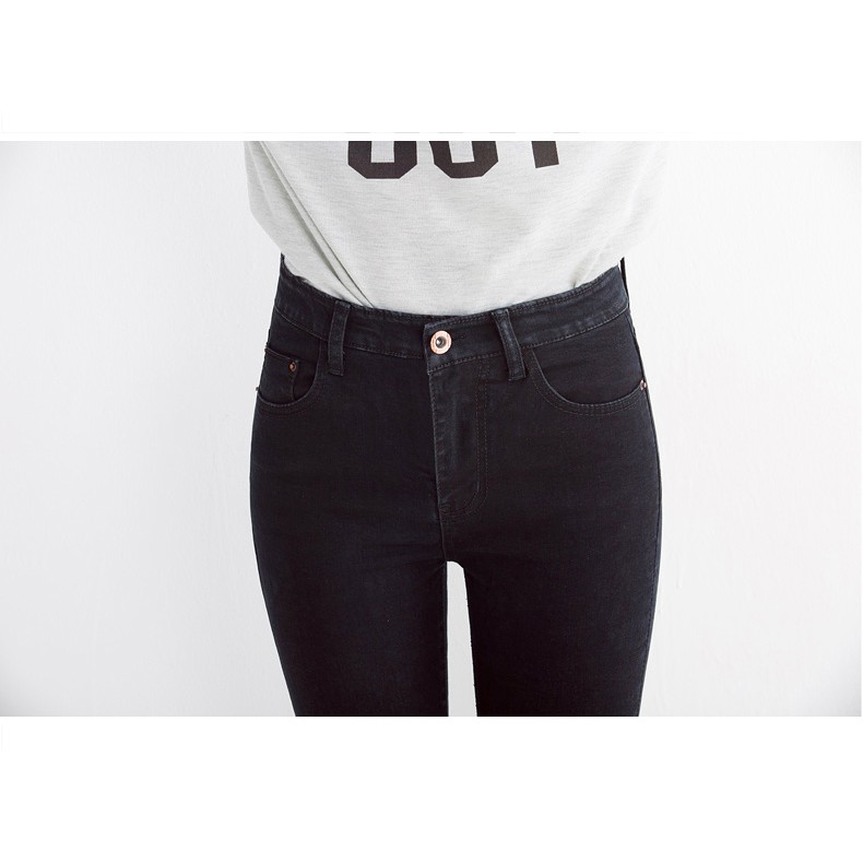 Quần jean đen💖FREESHIP💖 lưng cao co giản cao cấp size 25-35 | BigBuy360 - bigbuy360.vn