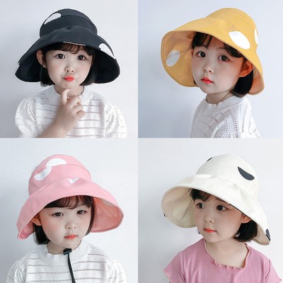 Mũ Rộng Vành Chấm Bi Xinh Xắn Phong Cách Hàn Quốc Cho Bé