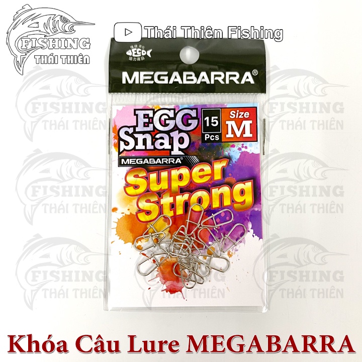 Khóa Câu Lure Megabarra Egg Snap Super Strong Size S M L Vỉ 15 Cái Dùng Móc Mồi Câu Lure Cá Lóc Chẽm Mú