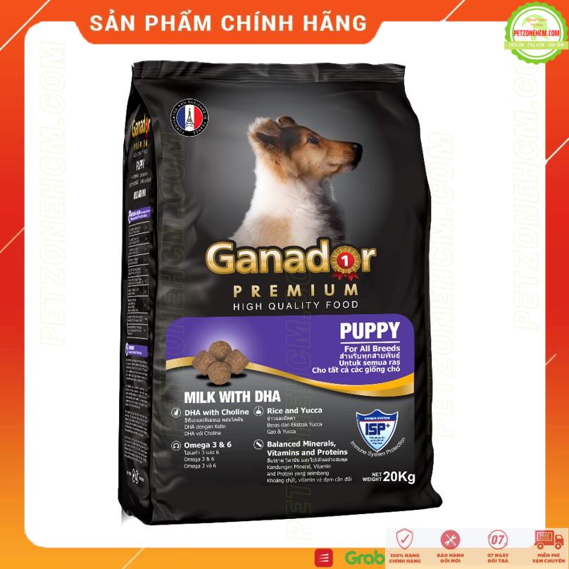 [HSD 1/2022] Bao 20kg Thức ăn cho chó con Ganador  FREESHIP  Gói 400g Ganador Premium Puppy vị Milk with DHA 20kg
