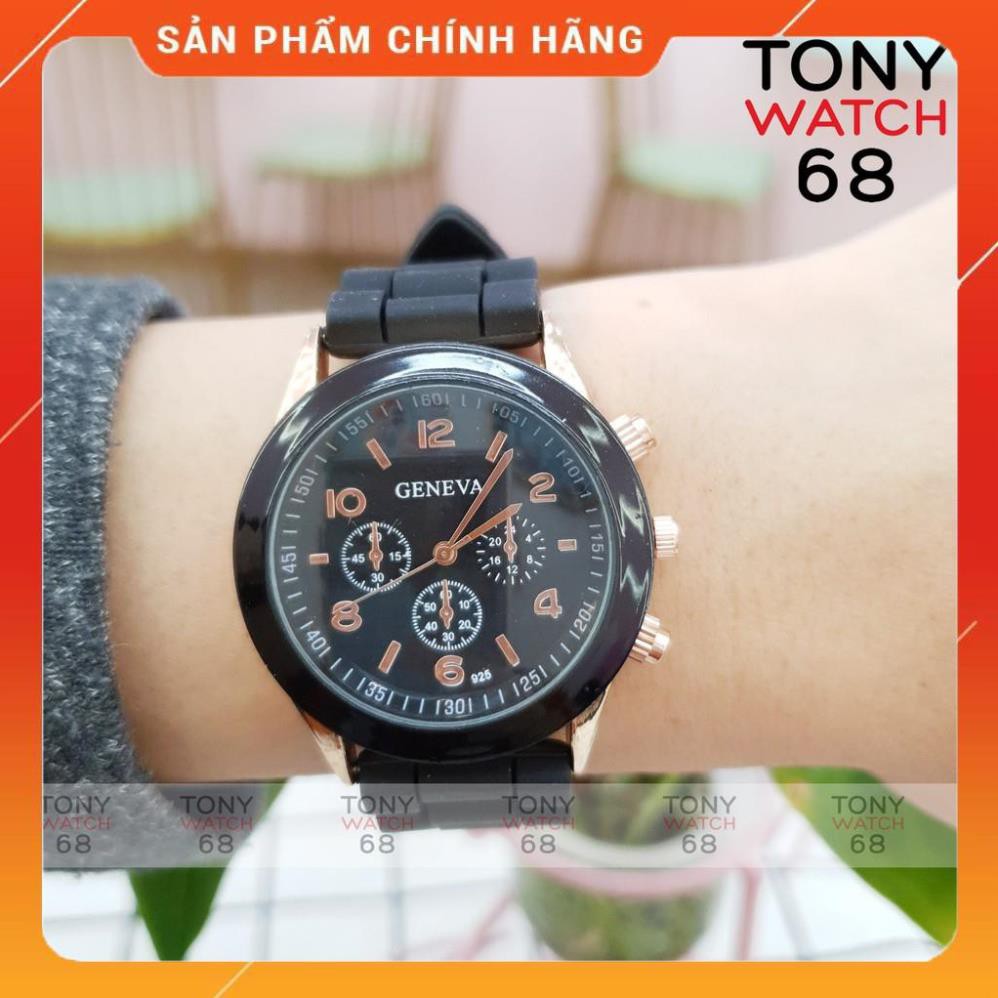 Hot!!! Đồng hồ cặp đôi nam nữ Geneva dây cao su mặt kính cong độc đáo chính hãng Tony Watch 68 giá re