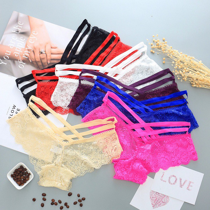 Quần lót nữ ren dây chéo cao cấp - Quần lót nữ Sexy AQ077 | BigBuy360 - bigbuy360.vn