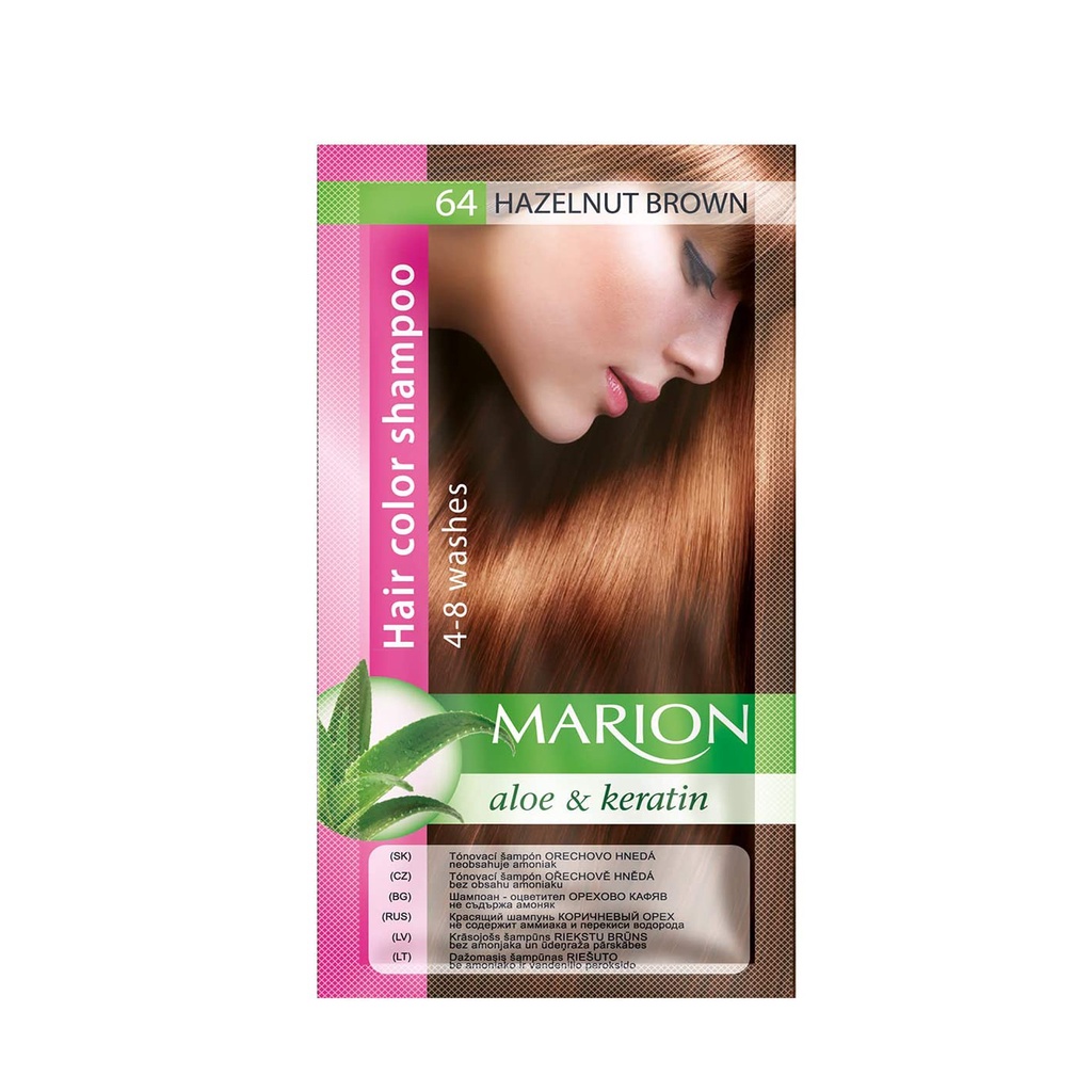 [Màu nâu hạt phỉ Hazelnut Brown] Dầu gội nhuộm tóc Marion hair color shampoo