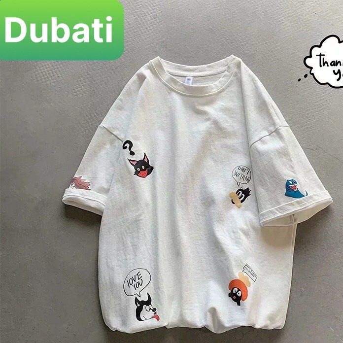 ÁO THUN STICKER NAM NỮ FROM RỘNG PHONG CÁCH UNISEX HÀN QUỐC MỚI NHẤT- DUBATI FASHION
