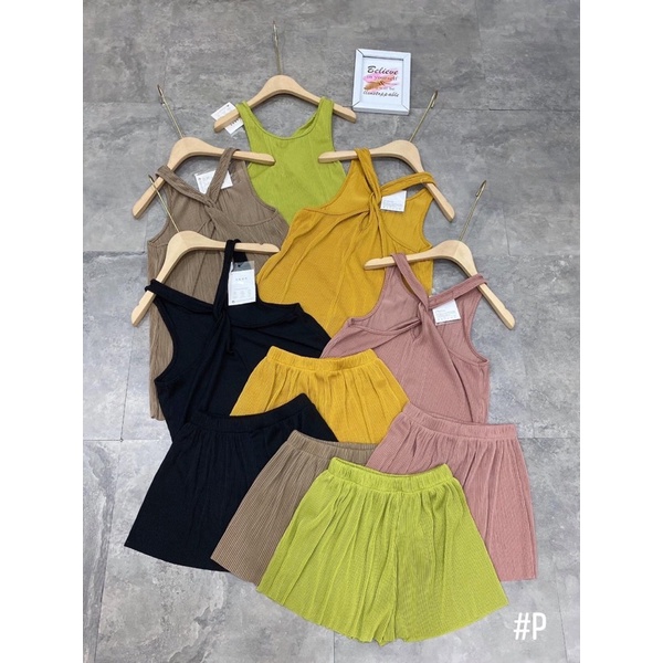 SET Áo dập ly xoắn thời trang kèm Quần short ngắn⚡️5 màu ảnh thật | BigBuy360 - bigbuy360.vn