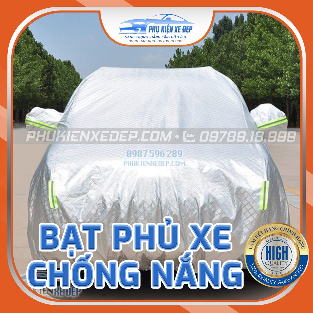 Bạt phủ xe ô tô MỚI NHẤT - FREE SHIPtráng nhôm 3 lớp cao cấp - Bạt phản quang chống mưa nắng (Xe 5 và 7 chỗ)