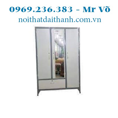 Tủ sắt quần áo dày sơn tĩnh điện 3 cửa 1m2 - 1m8 – TSDT09