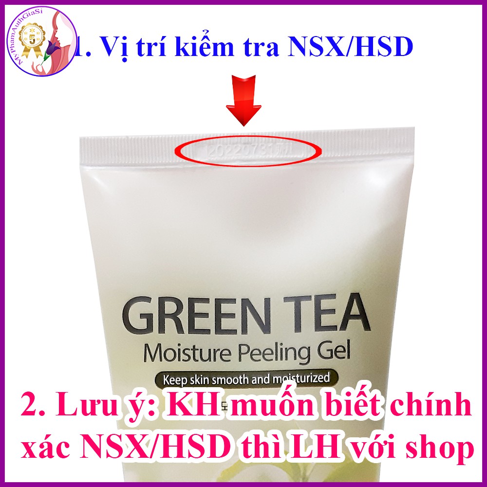 Tẩy tế bào chết 3W Clinic chiết xuất trà xanh làm sạch sâu và chống oxy hóa 180ml Hàn Quốc