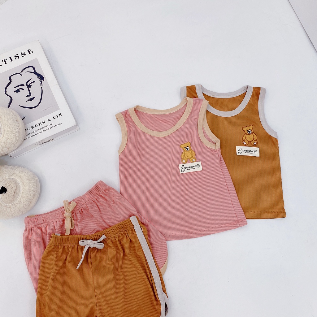 HOT BỎNG TAY- BỘ BA LỖ GÂN LẠNH PEEKABOO CHO BÉ TRAI - BÉ GÁI