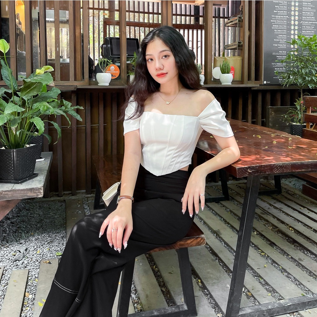 ZAREEN | ÁO CROPTOP CORSET ZAREEN VOA91 TRẮNG