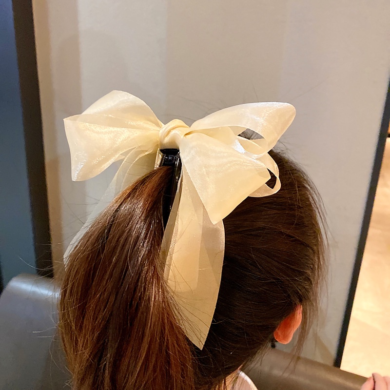 Kẹp Tóc Thắt Nơ Lưng Bằng Lụa Cao Cấp Phong Cách Hàn Quốc Cho Nữ