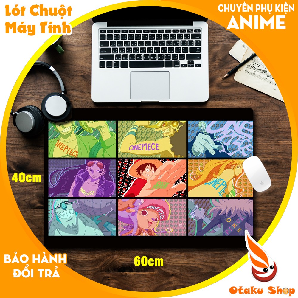 { Mouse pad cỡ lớn } Lót chuột Anime One Piece chật liệu cao su dùng để trên bàn di chuột chơi game kích thước 60x40cm