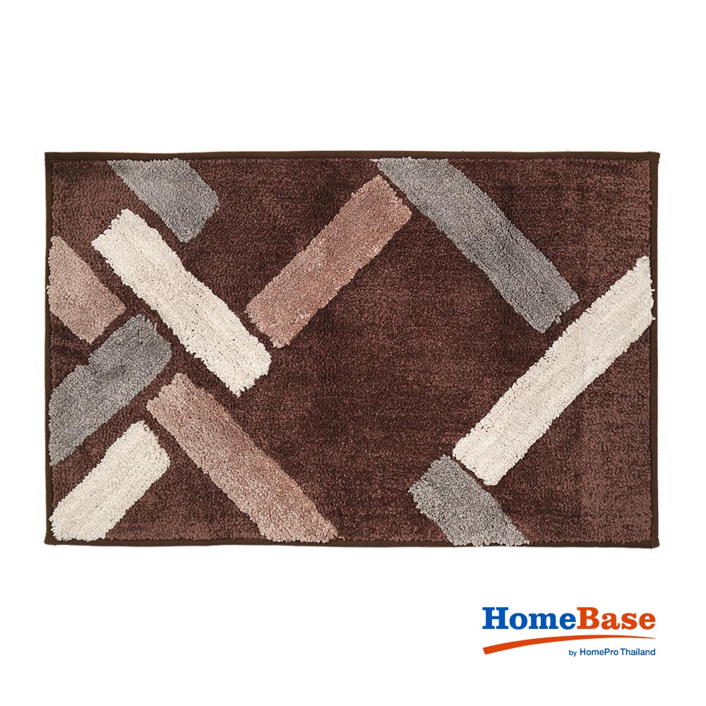 HomeBase HLS Thảm lót sàn lau chân phòng tắm Microfiber chống trượt SPARK Thái Lan W45xH70xD1,5 màu nâu
