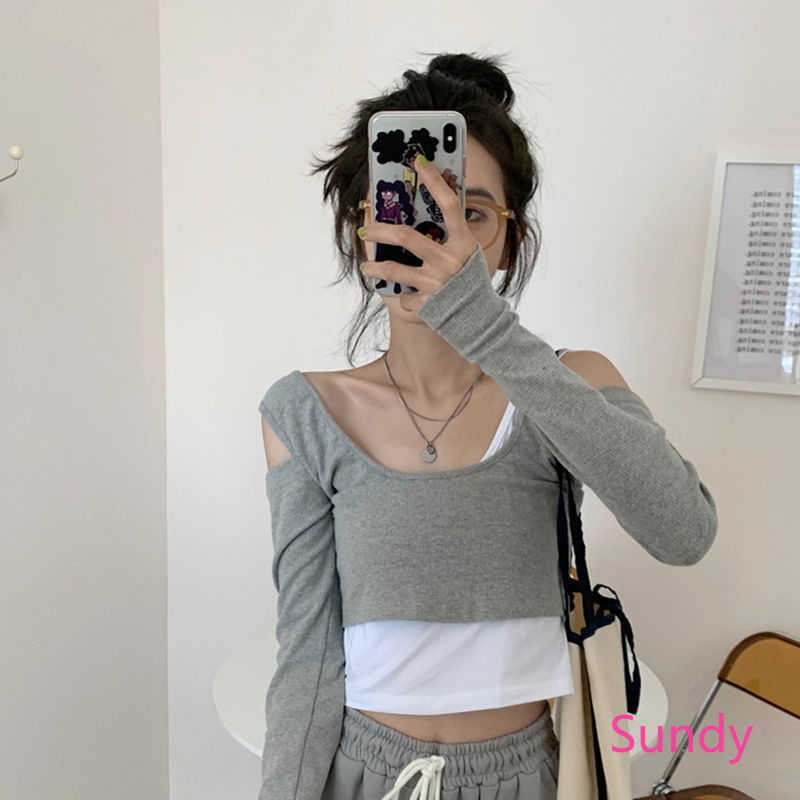 Áo Kiểu Tay Dài Thiết Kế Trễ Vai Nữ Tính