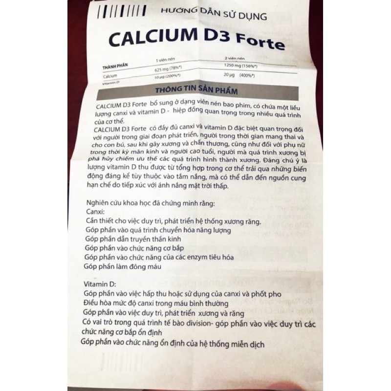 Calci D3 Forte  Hộp 60 viên - Hàng chính hãng nhập khẩu Balan