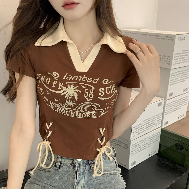 NRVP Áo Thun Cotton Tay Ngắn Cổ Tròn Màu Trơn Thời Trang Dành Cho Nữ