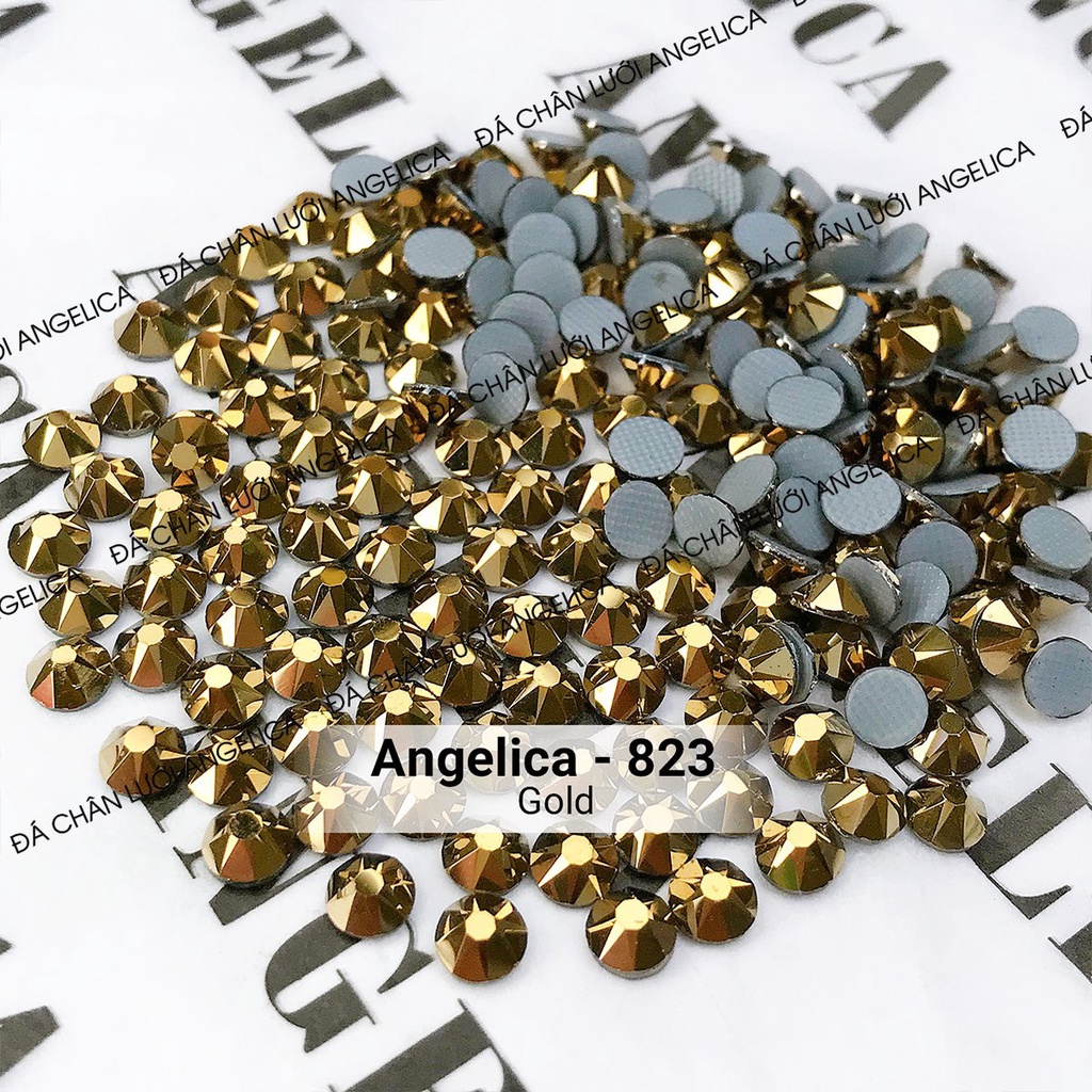 Đá Nail Chân Lưới 16 Khía Gold Đính Trang Trí Móng ANGELICA 823