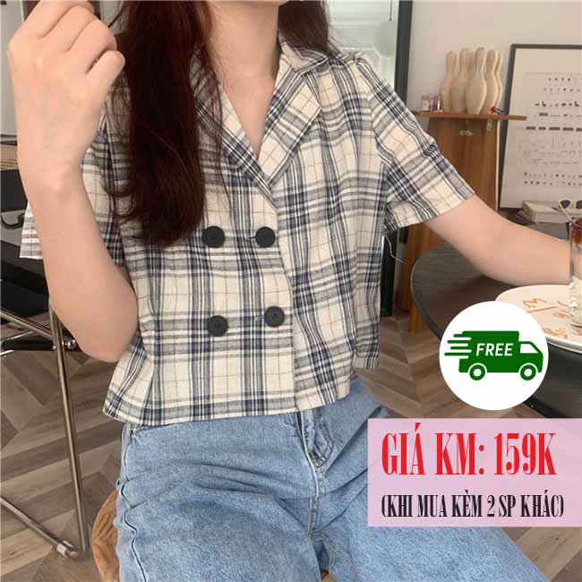 [SẴN] Áo kiểu croptop sơ mi nữ Ulzzang Quảng Châu ASC33