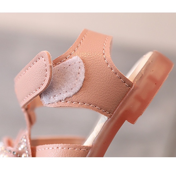 Rọ đính nơ tập đi, sandal nơ tập đi cho bé gái đế mềm đính nơ đá xinh xắn cho bé 0 đến 5 tuổi Mã A10