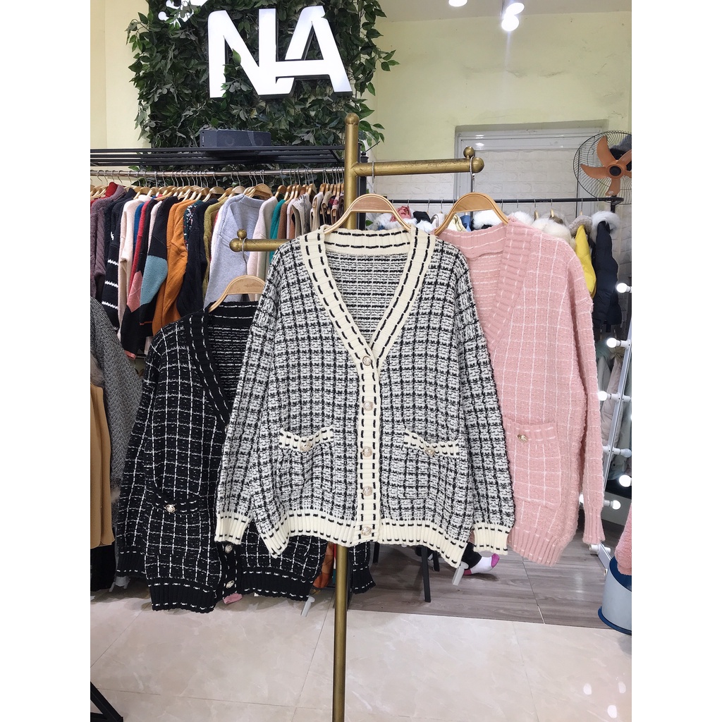 Áo cardigan len kẻ ô | BigBuy360 - bigbuy360.vn