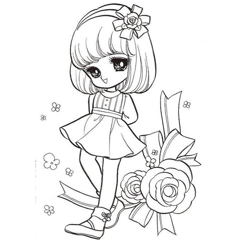 Bộ Tranh tô màu, màu nước CHIBI cho bé tập sáng tạo