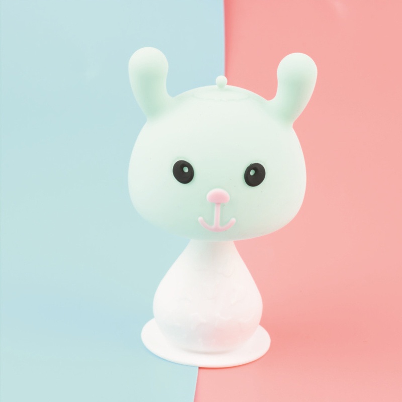 Đồ Chơi Gặm Nướu Bằng Hạt Silicon Không BPA Hình Thỏ Hoạt Hình Giảm Đau Cho Bé Sơ Sinh