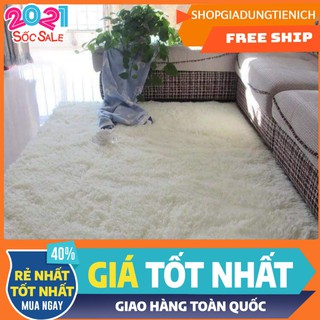 Thảm lông trải sàn màu 1m6x2m - màu trắng
