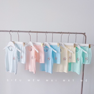 Bộ ba lỗ unchi cotton thun lạnh cho bé - unchi08