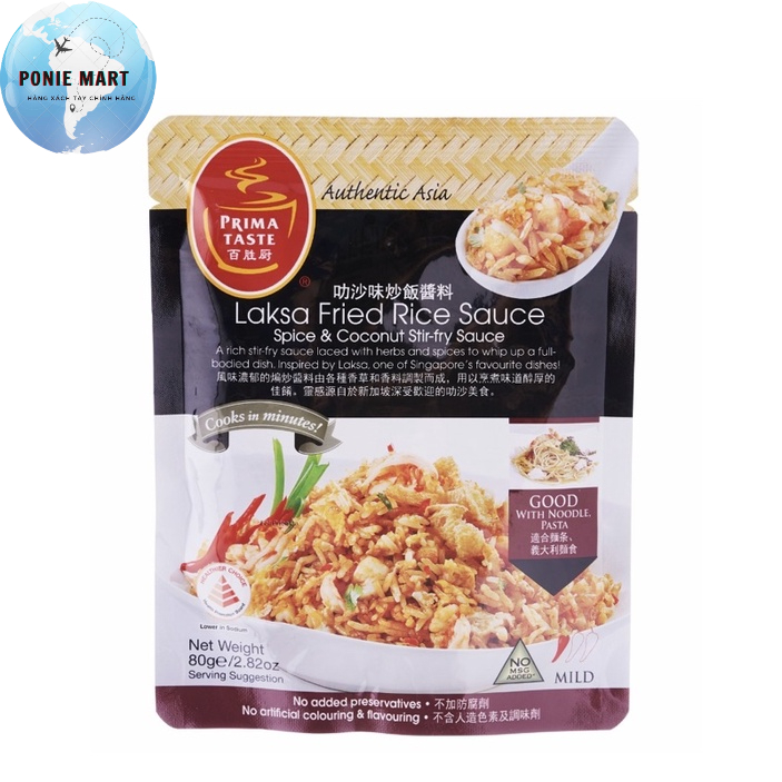 Gói gia vị cơm chiên  sốt Laksa Singapore hãng Prima Taste 80gr