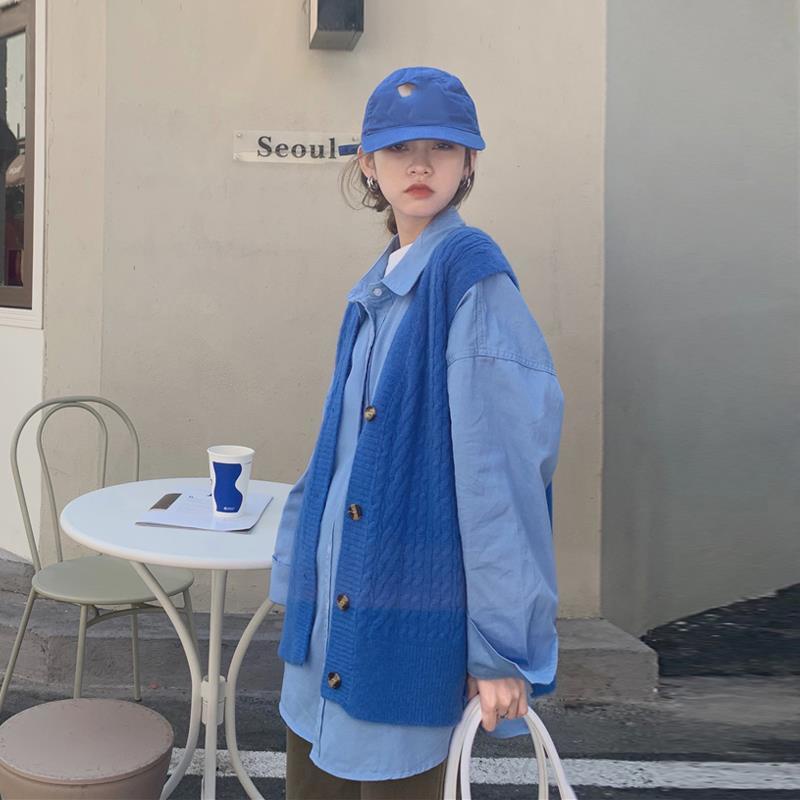 Áo len không tay thiết kế mới thời trang mùa xuân thu theo phong cách hàn quốc dành cho nữ