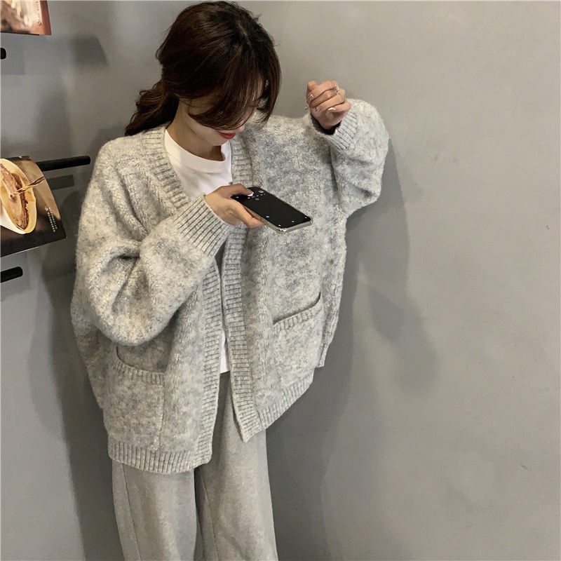 ❂Áo Khoác Dệt Kim❂Áo Khoác Cardigan Dệt Kim Dày Dáng Rộng Phong Cách Hàn Quốc Thời Trang Thu Đông Mới Cho Nữ