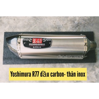 🆘Lon pô độ Yoshimura R77 nắp carbon thân inox hàng loại 1