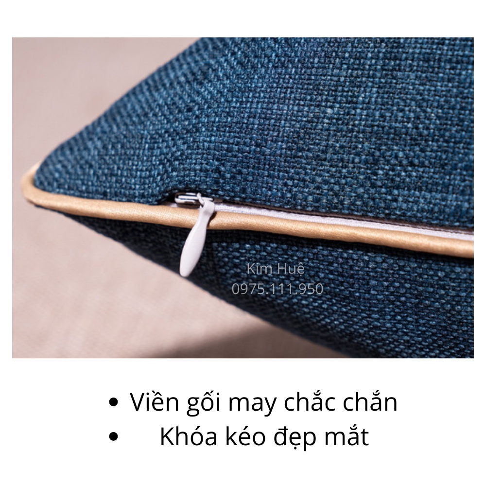Gối tựa lưng sofa vuông 45x45cm thêu chữ thọ đẹp sang trọng Kim Huệ Decor