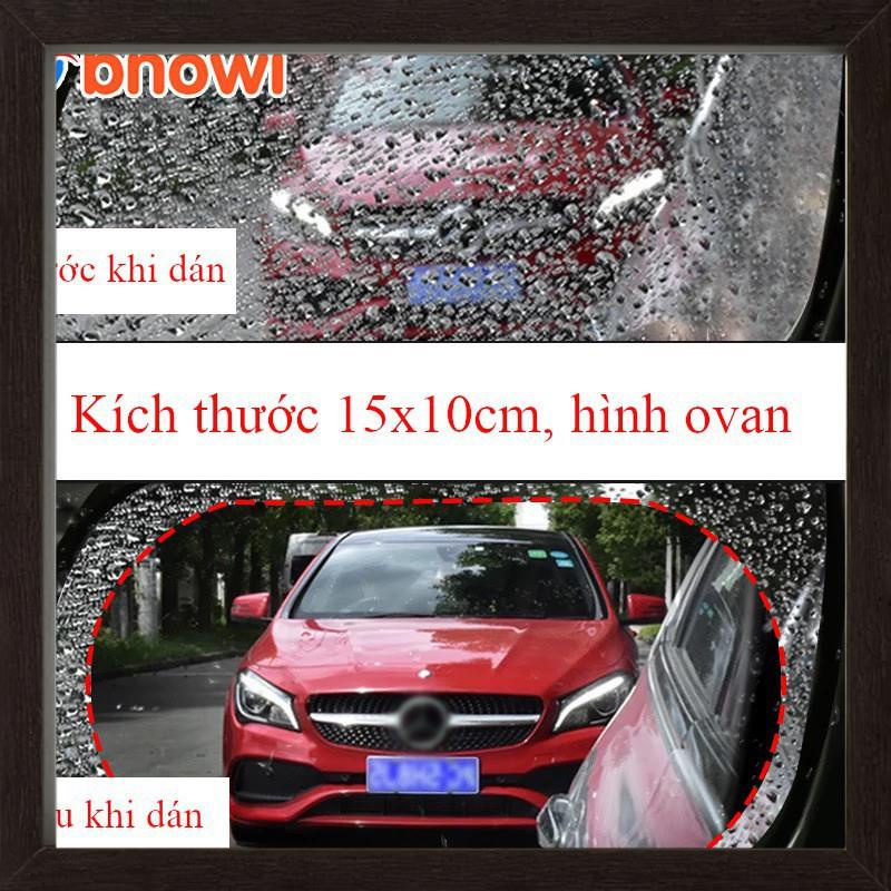 Bộ 2 miếng dán gương, phụ kiện ô tô chống mờ kính khi đi trời mưa kích thước 15x10CM 2