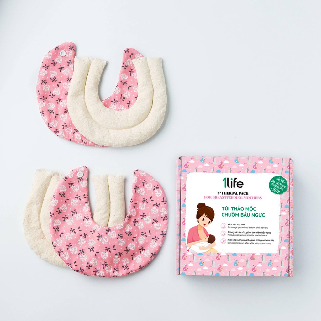 (Follow1Life) Túi Chườm Bầu Ngực Thông Tia Sữa, Kích Sữa, Giảm Đau Ti 1LIFE 3in1