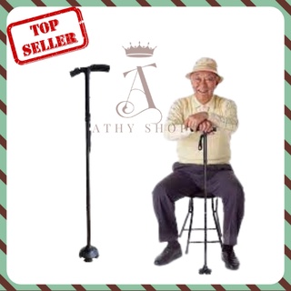 Gậy gấp gọn chống trượt có đèn pin, gậy cho người già, nạng chống hỗ trợ đi lại sau chấn thương