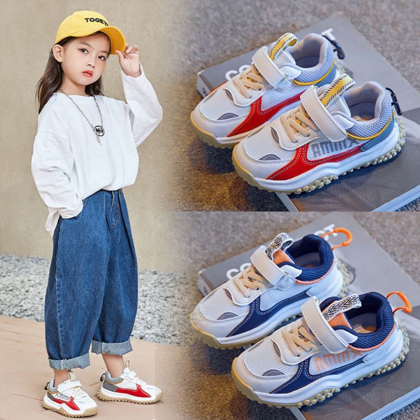 Giày Thể Thao Trẻ Em XMAX21 Từ 6 Đến 12 Tuổi Quai Dán Phong Cách Hàn Quốc