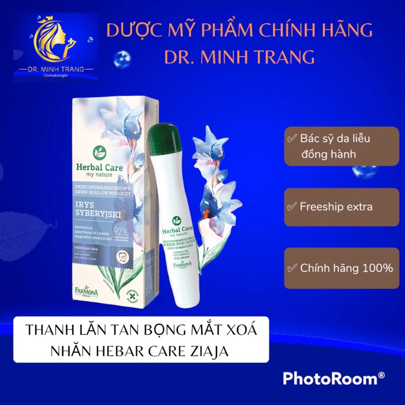 (CHÍNH HÃNG) Thanh Lăn Tan Bọng Mắt Và Chống Nhăn Farmona Herbal Care Siberian Iris Anti- wrinkle Eye Roll- on Cream