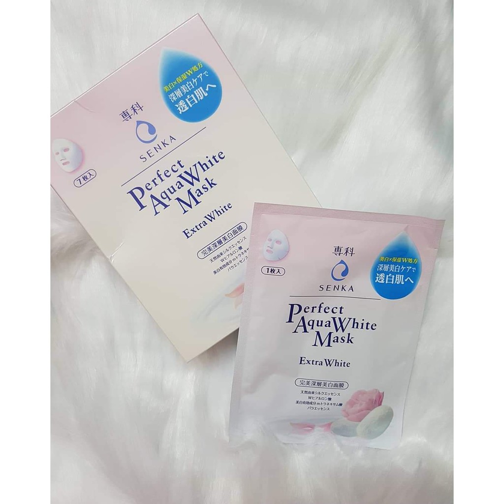 Mặt Nạ Dưỡng Da Trắng Hồng Senka Perfect Aqua White Mask Extra White (23g)