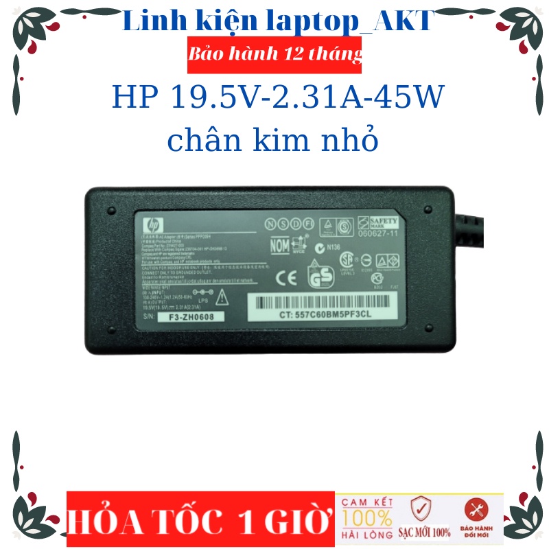 Sạc Laptop HP 19.5V-2.31A-45W-ZIN chân kim nhỏ xanh HP 14 HP ProBook 400 430 430 HP PAVILION X360 13-U040TU