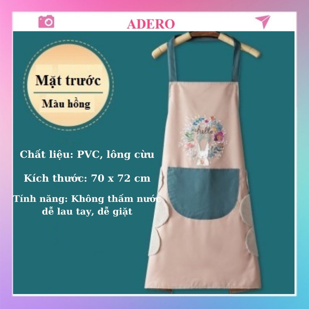 tạp dề nấu ăn ADERO chống nước pha chế dễ thương AD61