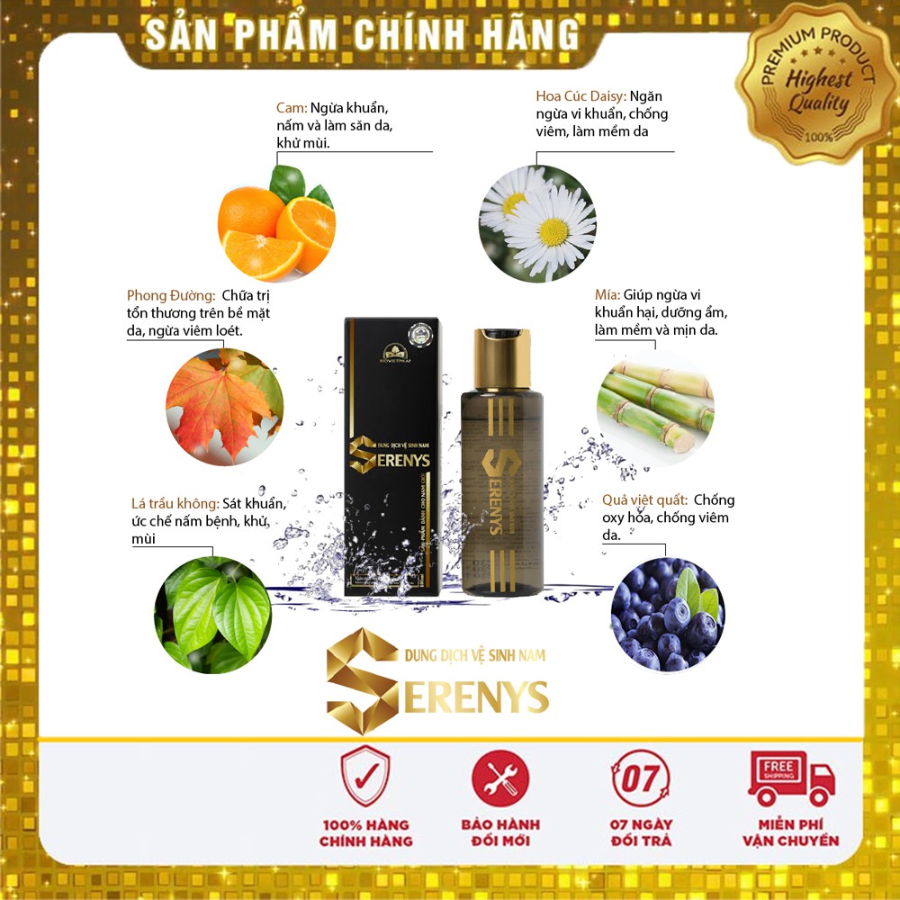 Vệ Sinh Nam Giới Dung Dịch Vệ Sinh Bọt Vệ Sinh Cho "Ciu" Giúp Khử Mùi Hôi Kháng Khuẩn Vùng Kín Serenys 100ml